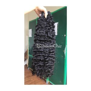 Raw human hair extensions